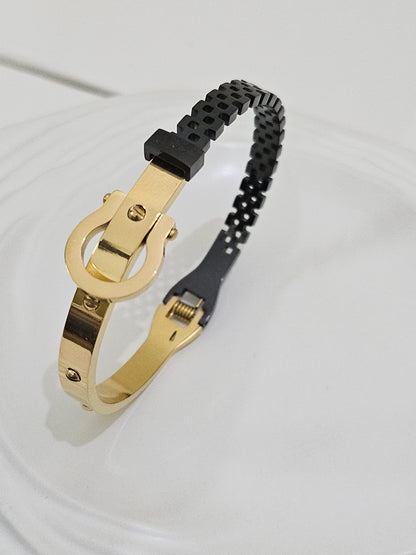 Black & Golden lock bracelet