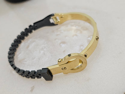 Black & Golden lock bracelet