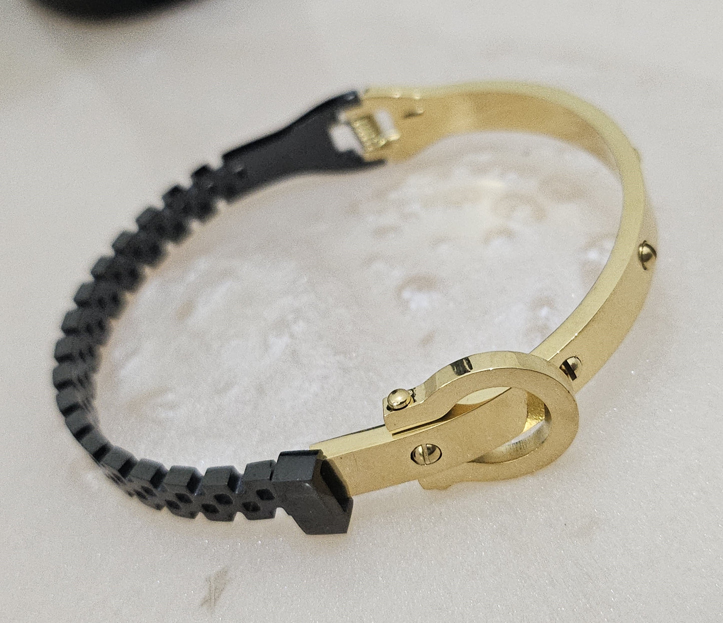 Black & Golden lock bracelet