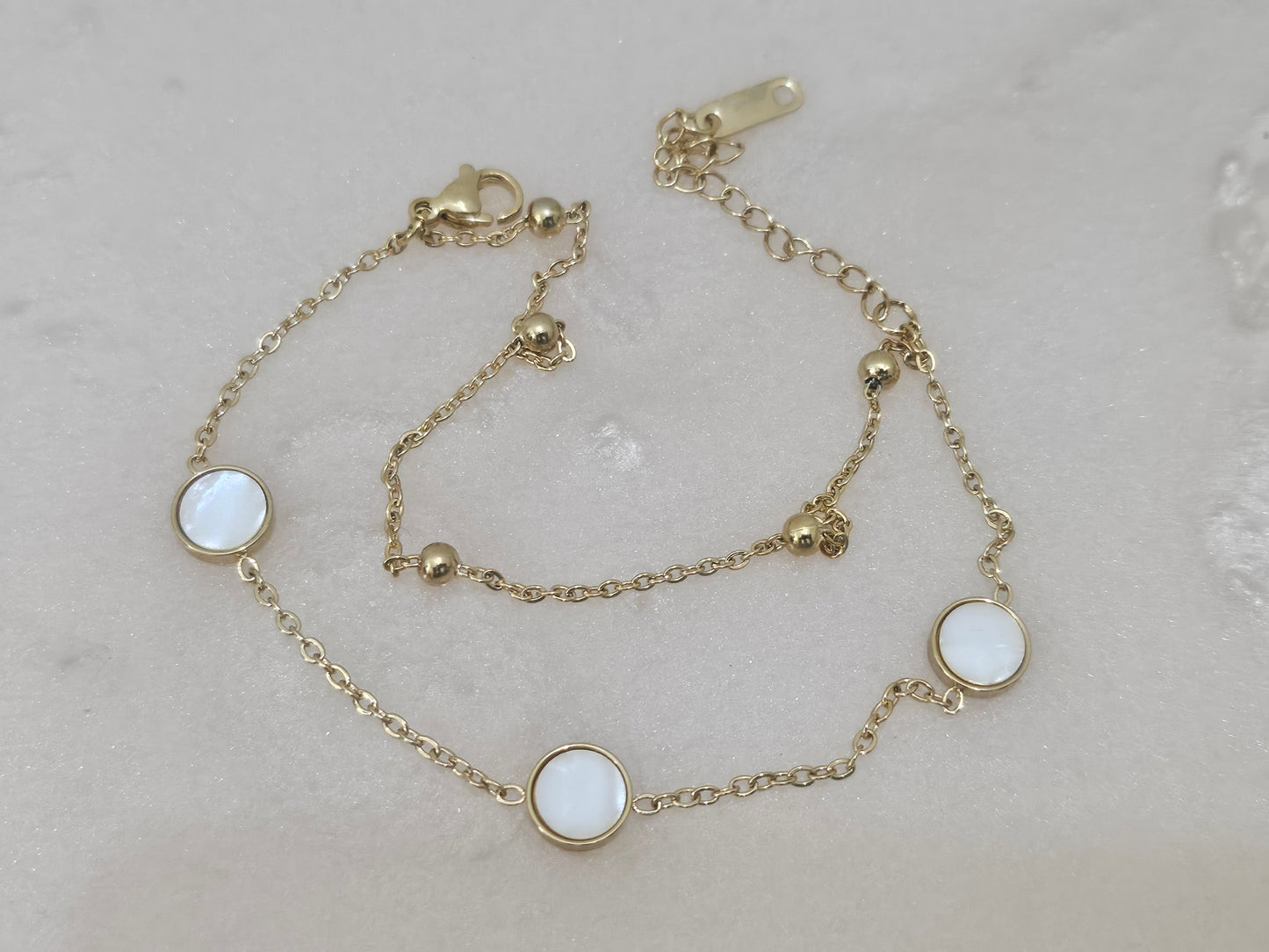 White Marble Chain Bracelet