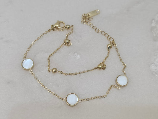 White Marble Chain Bracelet