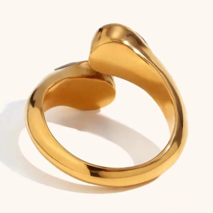 tear drop twin spark ring