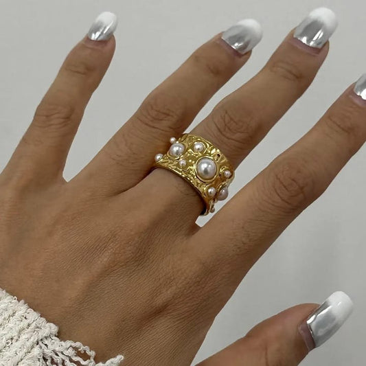 Celestial Pearl Cuff Ring